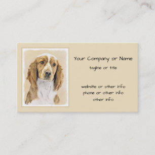 Carte De Visite Peinture d'espagnol Welsh Springer - Art original 