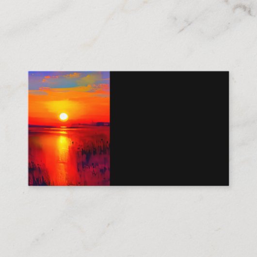 Carte De Visite Peinture d'huile de paysage Sunset (Devant)
