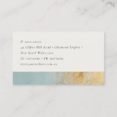 Carte De Visite Peinture d'huile d'or bleu classique (Dos)