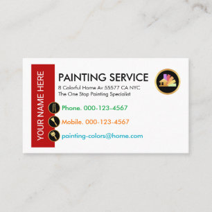 Carte De Visite Peinture d'icônes sur couche de mur rouge