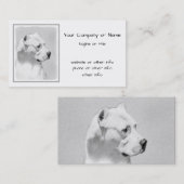 Carte De Visite Peinture Dogo Argentino - L'art original du chien (Devant / Derrière)