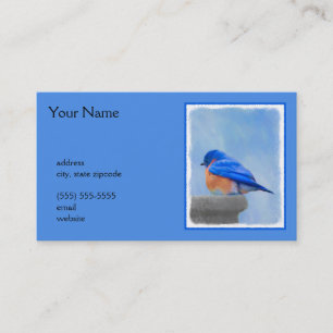 Carte De Visite Peinture d'oiseau bleu - art original d'oiseau