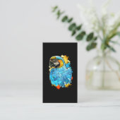 Carte De Visite Peinture d'oiseaux de perroquet bleu macaw couleur (Debout devant)