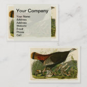 Carte De Visite Peinture d'oiseaux sauvages de Turquie Audubon (Devant / Derrière)