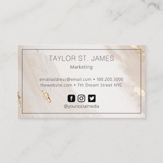 Carte De Visite Peinture dorée beige (Dos)