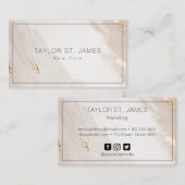 Carte De Visite Peinture dorée beige (Devant / Derrière)