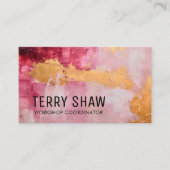 Carte De Visite Peinture dorée rose Abstraite de Bourgogne (Devant)