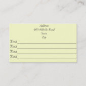 Carte De Visite peinture d'outils de jardin pour jardinier (Dos)