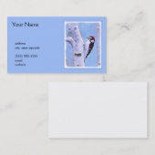 Carte De Visite Peinture Downy Woodpecker - Art original pour oise (Devant / Derrière)