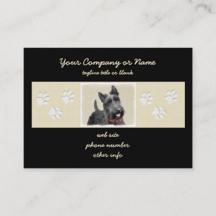 Carte De Visite Peinture écossaise Terrier - Cute Original Chien A