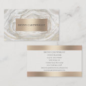 Carte De Visite Peinture en marbre blanc et or moderne Élégant (Devant / Derrière)