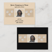 Carte De Visite Peinture en noir et blanc - Art original Chien (Devant / Derrière)