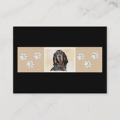 Carte De Visite Peinture en noir et blanc - Art original Chien (Dos)