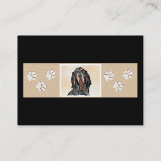 Carte De Visite Peinture en noir et blanc - Art original Chien (Dos)