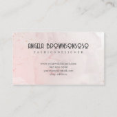 Carte De Visite Peinture en or doux Rose Aquarelle Abstraite (Dos)