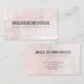 Carte De Visite Peinture en or doux Rose Aquarelle Abstraite (Devant / Derrière)