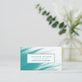 Carte De Visite Peinture et décoration bleu turquoise (Debout devant)