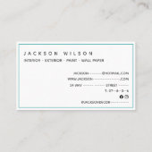 Carte De Visite Peinture et décoration bleu turquoise (Dos)