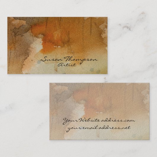 Carte De Visite Peinture et texture d'artiste (Devant / Derrière)