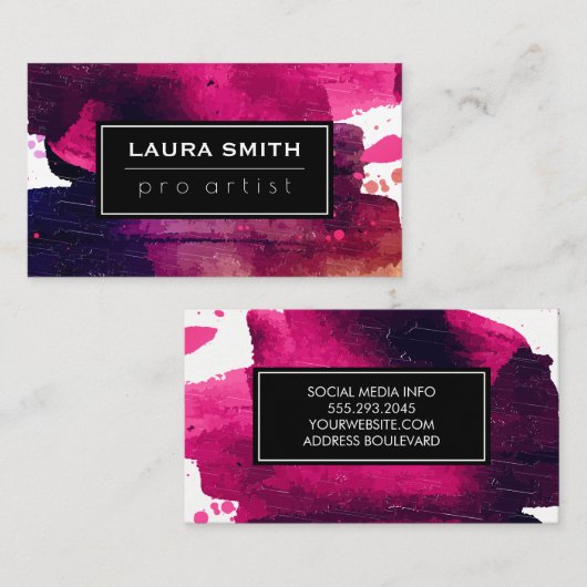 Carte De Visite Peinture expressive (Devant / Derrière)
