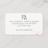 Carte De Visite Peinture expressive | Art créatif (Dos)