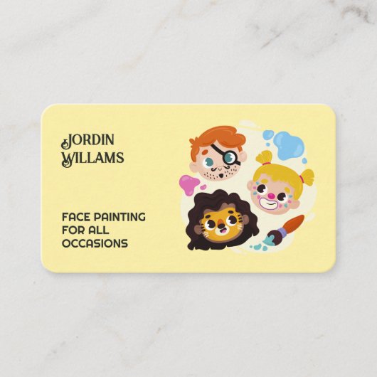 Carte De Visite Peinture faciale (Devant)