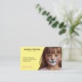 Carte De Visite Peinture faciale simple rose et jaune pour enfant (Debout devant)