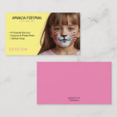 Carte De Visite Peinture faciale simple rose et jaune pour enfant (Devant / Derrière)