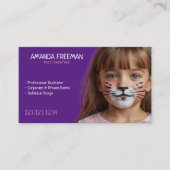 Carte De Visite Peinture faciale simple rose et violet pour enfant (Devant)