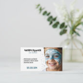 Carte De Visite Peinture faciale Unique Bleu & Blanc pour enfants (Debout devant)