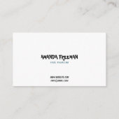 Carte De Visite Peinture faciale Unique Bleu & Blanc pour enfants (Dos)