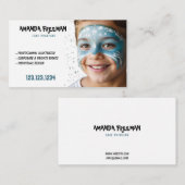 Carte De Visite Peinture faciale Unique Bleu & Blanc pour enfants (Devant / Derrière)