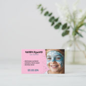 Carte De Visite Peinture faciale unique bleu et rose pour enfants (Debout devant)