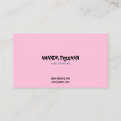 Carte De Visite Peinture faciale unique bleu et rose pour enfants (Dos)