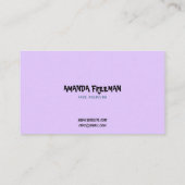 Carte De Visite Peinture faciale Unique Bleu & Violet Enfants (Dos)