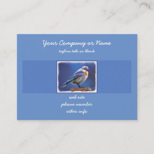 Carte De Visite Peinture (femelle) d'oiseau bleu - art original