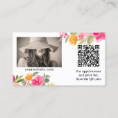 Carte De Visite Peinture florale rose vif (Dos)