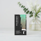 Carte De Visite Peinture fluorescente lumineuse de vert noir de (Debout devant)