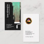 Carte De Visite Peinture fluorescente lumineuse de vert noir de (Devant / Derrière)