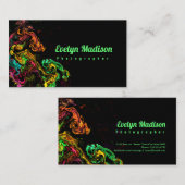 Carte De Visite peinture folle sur arrière - plan noir (Devant / Derrière)