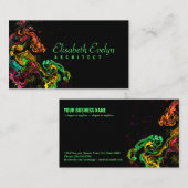 Carte De Visite peinture folle sur arrière - plan noir 7kj (Devant / Derrière)