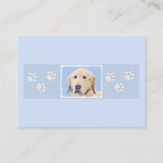 Carte De Visite Peinture Golden Retriever - Joli art original chie (Dos)
