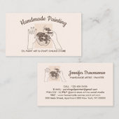 Carte De Visite Peinture Hobby Ivoire Beige Blush artisanale (Devant / Derrière)