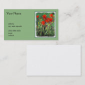 Carte De Visite Peinture indienne de pinceau - Art Fleur original (Devant / Derrière)