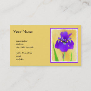 Carte De Visite Peinture Iris à pois pourpre - Chien original mign