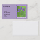 Carte De Visite Peinture Iris Violet - Art Fleur Originale (Devant / Derrière)