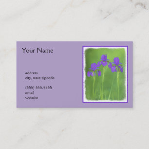 Carte De Visite Peinture Iris Violet - Art Fleur Originale