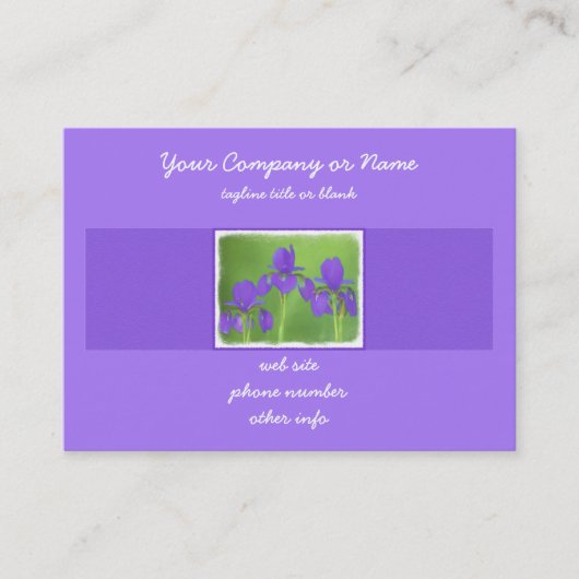 Carte De Visite Peinture Iris Violet - Art Fleur Originale (Devant)