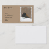 Carte De Visite Peinture Junco foncée - Art original pour oiseaux (Devant / Derrière)