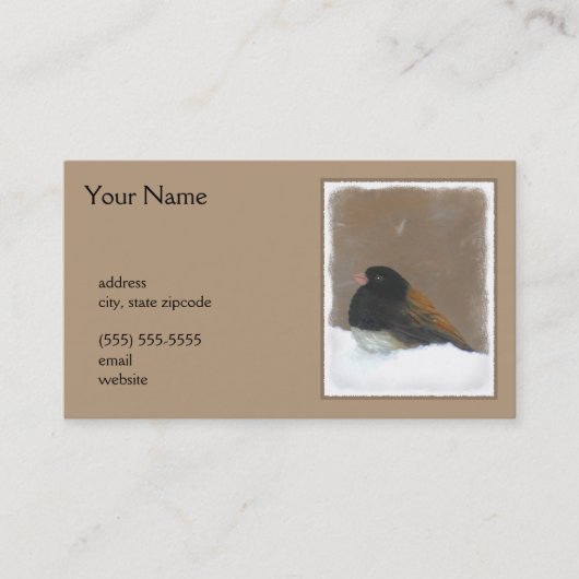 Carte De Visite Peinture Junco foncée - Art original pour oiseaux (Devant)